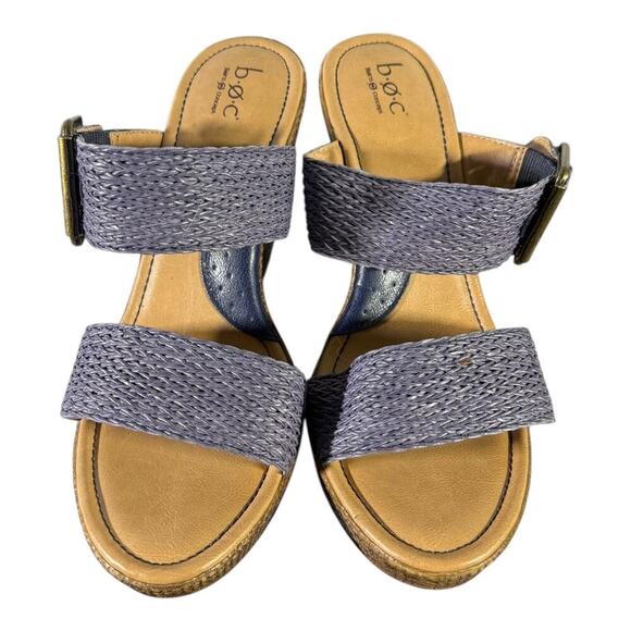 Born On Concept Women’s Wedge Espadrille Blue Brown Size 9 Sandals - Picture 3 of 8